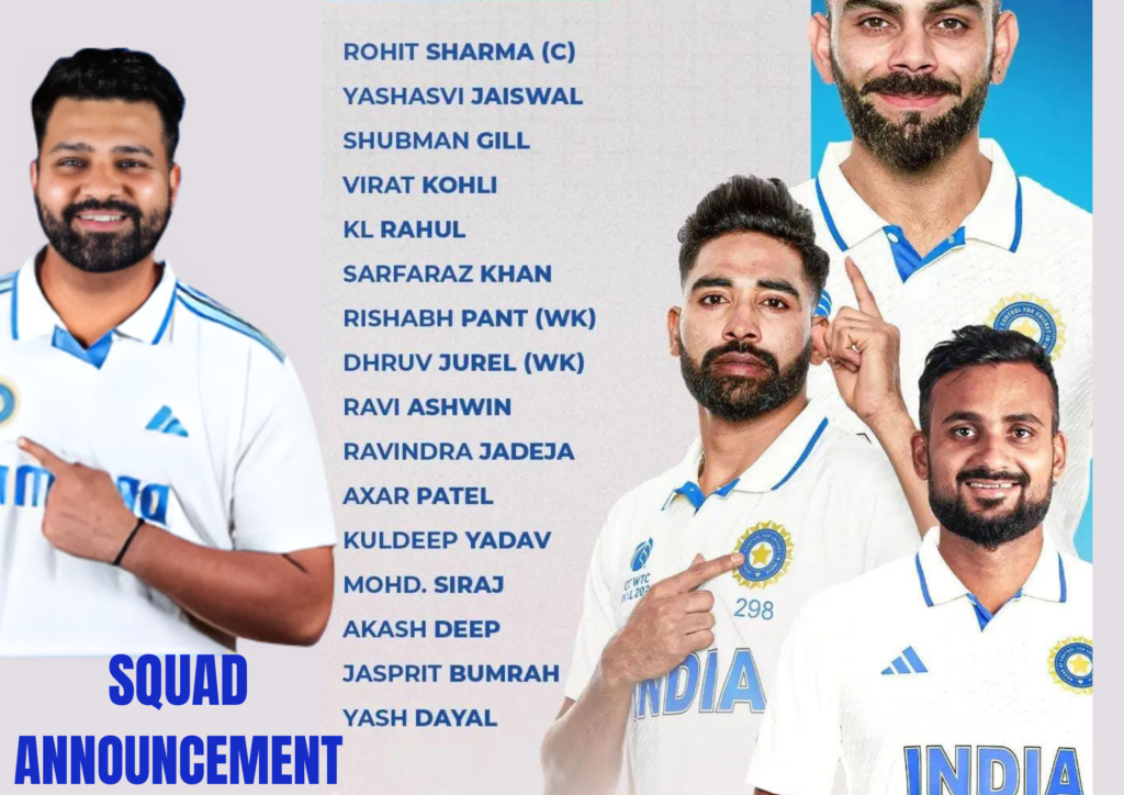 Ind VS Ban Test Series 2024 Squad Announce